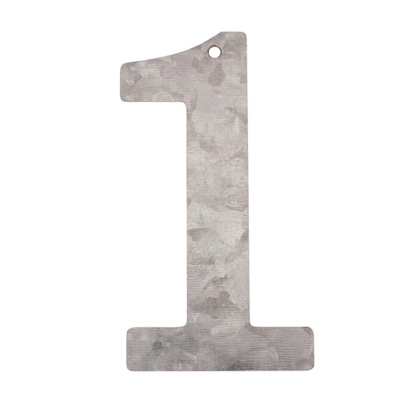 Metall Zahlen 1 verzinkt Höhe 12 cm Zahl Ziffer Nummer Hausnummer Jahr