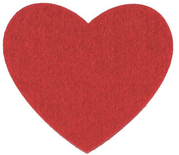 Filzunterlage Herz rot 10x9x0,5cm