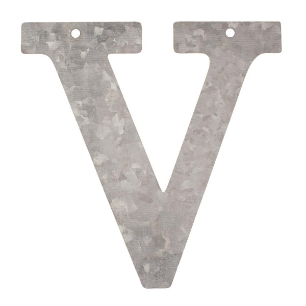 Metall Buchstabe V, verzinkt Höhe 12 cm Alphabet Initialien Wort Begriff Namen