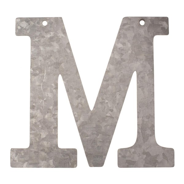 Metall Buchstabe M, verzinkt Höhe 12 cm Alphabet Initialien Wort Begriff Namen