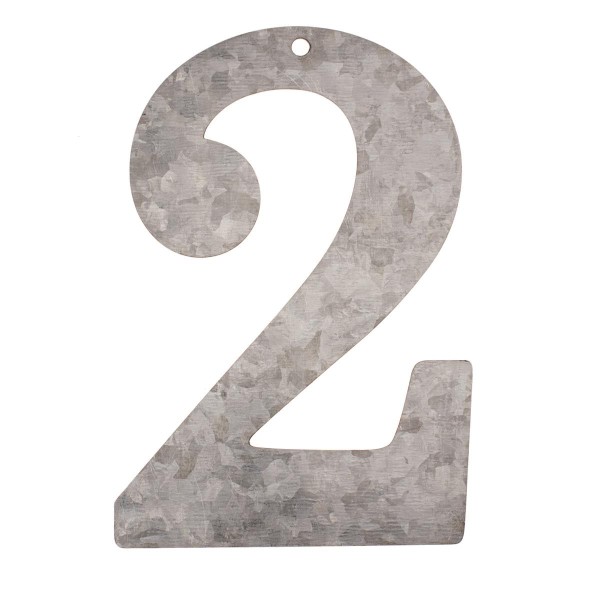 Metall Zahlen 2 verzinkt Höhe 12 cm Zahl Ziffer Nummer Hausnummer Jahr
